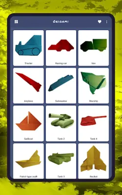 Origami military tank, car android App screenshot 9