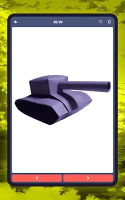 Origami military tank, car android App screenshot 3